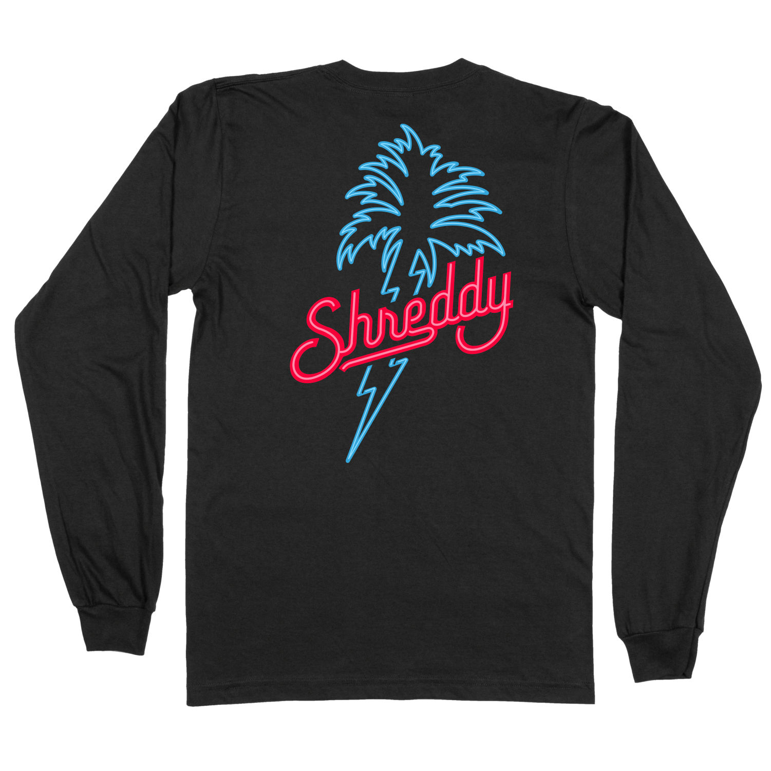 Neon Palm Long Sleeve Black (Mens) - Shreddy